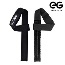 에르고기어 논슬립 면 리프팅 헬스 스트랩 손목보호대 양손세트, 검정, 1세트