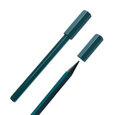 깎지 않는 연필 자이 탄소펜 보호캡 연필형 무한연필, Tan Dark Green