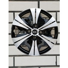 기아 K2 K3 K5 RIO 휠캡 커버 타이어캡 나사 고정 14인치 LS 블레이드 블랙 (4개), 14인치 R6 스크류 실버블랙 (1개)