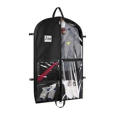 Zilink 십대 소녀 및 남아용 투명 의류 가방 댄서용 댄스 백 청소년용 댄스 코스튬 의류 가방 대회 극장 치어 호스 쇼용 지퍼 포켓 포함, 블랙