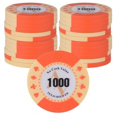 AAHM AA 로고 홀덤칩 1000, 오렌지, 25개