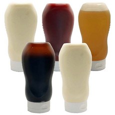 심플팩토리 거꾸로 쓰는 소스통 흐르지않는 꿀병, 5개, 300ml