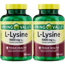 스프링밸리 엘 라이신 1000mg, 2팩, 100정