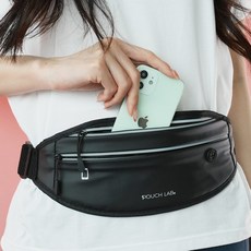 파우치랩 러닝벨트 방수 초경량 스포츠 힙색, 블랙, 1개