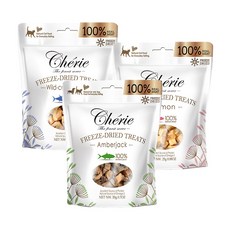 Cherie 法麗 100%原肉凍乾系列 鮮魚凍乾 狗零食 貓零食 犬貓通用 8包組, 1個, 隨機混搭X8包