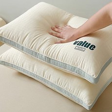 솜느 프리미엄 밸류 숙면 호텔베개, 1개, 아이보리+민트