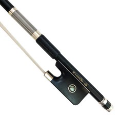 WinsterBow 탄소 섬유 4/4 첼로 보우 무표백 화이트 호스 헤어 아트 No.VC108 (화이트 헤어)