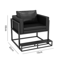 QJUN 臺球沙髮觀球椅子，桌球廳專用休息沙髮，舒適看球臺球室用品，耐用穩固。, 單人沙發（加踏板）, 1個