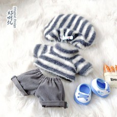 부우네 스트라이프 스웨터 10cm 15cm 20cm 인형옷, 블루 4점(모자+신발)
