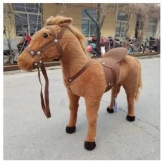 승마체험 연습말 승마 장비 조랑말 말타기 목장 훈련, 철골보강 100kg지지, A. 갈색/흰색(바퀴포함), 1개
