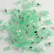 MOONH 사무용품집게 과자집게 미니클립 그린+화이트 미니 사무용 집게 100개입