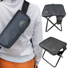 더바드 크로스체어 휴대용 초경량 접이식 의자, 1개, 블랙