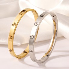 베로시아 서치컬 스틸 도금 슬림 뱅글 팔찌