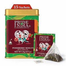 Pride Of India Natural Energize 허브 티 25개 6팩 티백 150개 @ 봉지당 $0.16 툴시 홀리 바질과 아삼 홍차의 혼합 부스팅 맛 훌륭한 가치 메, 폼베리 메를로, 1