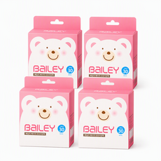 베일리 베이직 모유저장팩/180ml 30매 - 국산/ 이중지퍼 밀폐/일회용/위생적(4box), 4개, 30개입