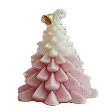AMARA 聖誕雪頂樹造型蠟燭：儀式感生活/生日/情人節/交換/聖誕禮物, 粉, 1個