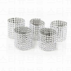 결혼식 파티 테이블 장식 블링 다이아몬드 웨딩포 냅킨링, 실버