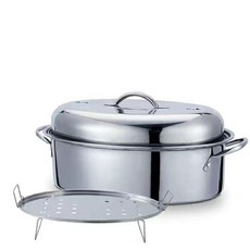 YIChu-不鏽鋼大號蒸魚鍋家用多功能橢圓形蒸鍋電磁爐燃氣清蒸魚專用鍋 R1KB, 1個, 42公分橢圓形蒸鍋