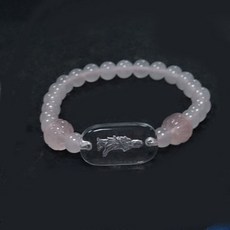 白水晶觀世音粉晶蓮花珠白玉圓珠彈性手環，提升魅力、增添氣質、保佑平安