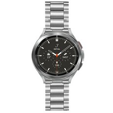 Womens9999 Galaxy Watch 4經典兼容的高級翅膀金屬錶帶, 銀色