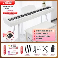 6세대 전자피아노 악기 입문용 디지털 가정용 건반 전기 휴대용, 1개, L. 전문가급 88 터치 감응 건반 싱글 페달