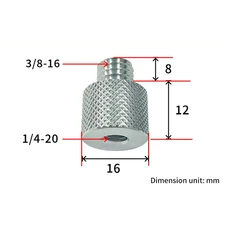 마이크 스탠드 어댑터 1/4 ~ 5/8 암수 나사산 카메라 LCD 모니터 3/85/8, 08 A3