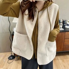 성인수면조끼 극세사 양털 화이트