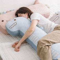 공룡 아이스 쿨링 냉감인형 바디필로우, 그레이