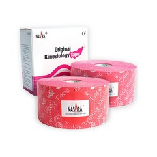 나사라 키네시올로지 테이핑 5cm x 11m 핑크 1롤 X 2개 대용량 근육테이프, 2개입, 1세트