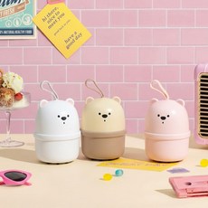 모두스마일 나만의 곰돌이 책상 지우개 청소기 충전식 무선 핸디 청소기, 베이지, 1개