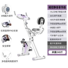 실내자전거 스핀바이크 스피닝 접이식 실내 런닝 장비 홈트 홈 좌식 바이크 스마트 자기, 상세페이지 참고, 8. 화이트퍼플 자석 등받이