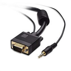 Cable Matters 오디오 포함 VGA 케이블 (SVGA 모니터 케이블 3.5mm 스테레오 오디오) 1.8m(6피트), 25 Feet, 1개