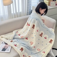 2024秋冬新款 INS風羊羔絨毯子 辦公室午睡/冷氣蓋毯 法蘭絨小毛毯/冬被