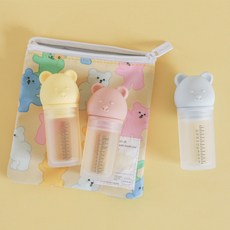 데일리라이크 어린이집 준비물 젤리 베어 실리콘 약병 3P (보냉 약파우치 포함), 1개, 약병(파우치포함), 약병(파우치포함)
