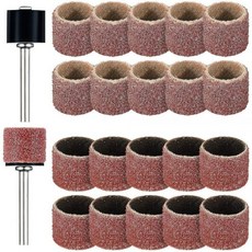 HiSpkNix 22피스 반려동물 네일 그라인더 교체 키트 - 1.3cm(1/2인치) 60 및 100그릿 샌딩 밴드 강아지 고양이 발톱 케어와 호환되는 블랙 그라인딩 드럼, 1
