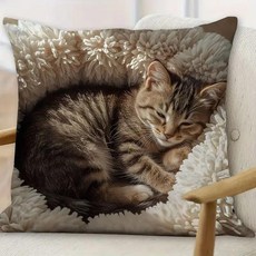 귀여운 잠자는 고양이 프린트 베개 직사각형 소파 거실 장식 쿠션 코어 창문 좌석 등받이, K. SBSA060510
