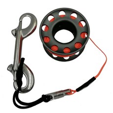미니 스쿠버 다이빙 스풀 핑거 릴 볼트 스냅 후크 알루미늄, 회색 15m 주황색 라인, 3.Gray 15M Orange ..