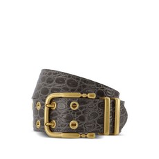 바이파 듀오 크로커다일 엠보스드 버클 벨트