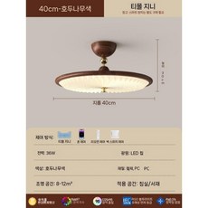 빈티지 천장조명 침실등 엔틱 월넛 샹들리에 거실 램프, 월넛 40CM 풀 스펙트럼+지니
