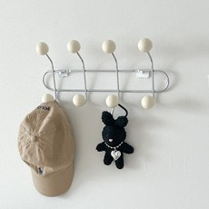 컬러볼 코트랙 붙이는 옷 모자 걸이 부착 행거 8구, 1개, 컬러볼코트랙 8구 - 화이트