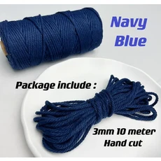 3mm 11 야드 35 색상 옵션 Macrame 코드 코튼 로프 4 플라이 트위스트 Macrame 스레드 Macrame 용품 DIY 공, 01 3mm 10Meters, 32 Navy Blue