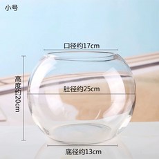 투명 유리 원통 어항 구피 수조 A 열대어 키우기, 1개