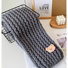 살림똑띠 목도리 뜨개질 세트 DIY, 그레이, 1개