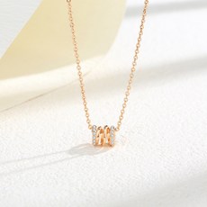 여자 18K 목걸이 로즈골드 명품 다이아 펜던트 여성 금목걸이 친구생일 결혼기념일 선물 XMY-945