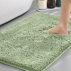 베네로 빨아쓰는 부드러운 극세사 셔닐사 발매트 현관 주방 욕실, 연한녹색