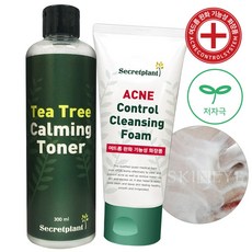 시크릿플랜트 아크네 컨트롤 여드름 클렌징 폼+티트리 카밍 진정 토너, 300g, 1개