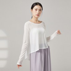 모어피크 파스텔컬러 현대무용 발레 요가 시스루 티셔츠