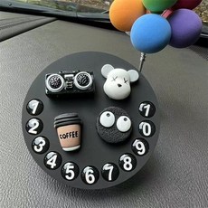 넘버링카 차량용 주차번호판 전화번호판 알림판 360도 회전 가능, 1개, 하양