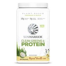 SUNWARRIOR 乾淨的綠色和蛋白質熱帶香草, 1個, 750克