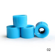 스케이트보드 바퀴 휠 교체용 4pcs pu 65x45mm 베어링없는 고강도 롱보드 가능, 단색-파랑